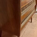 Commode rotin vintage