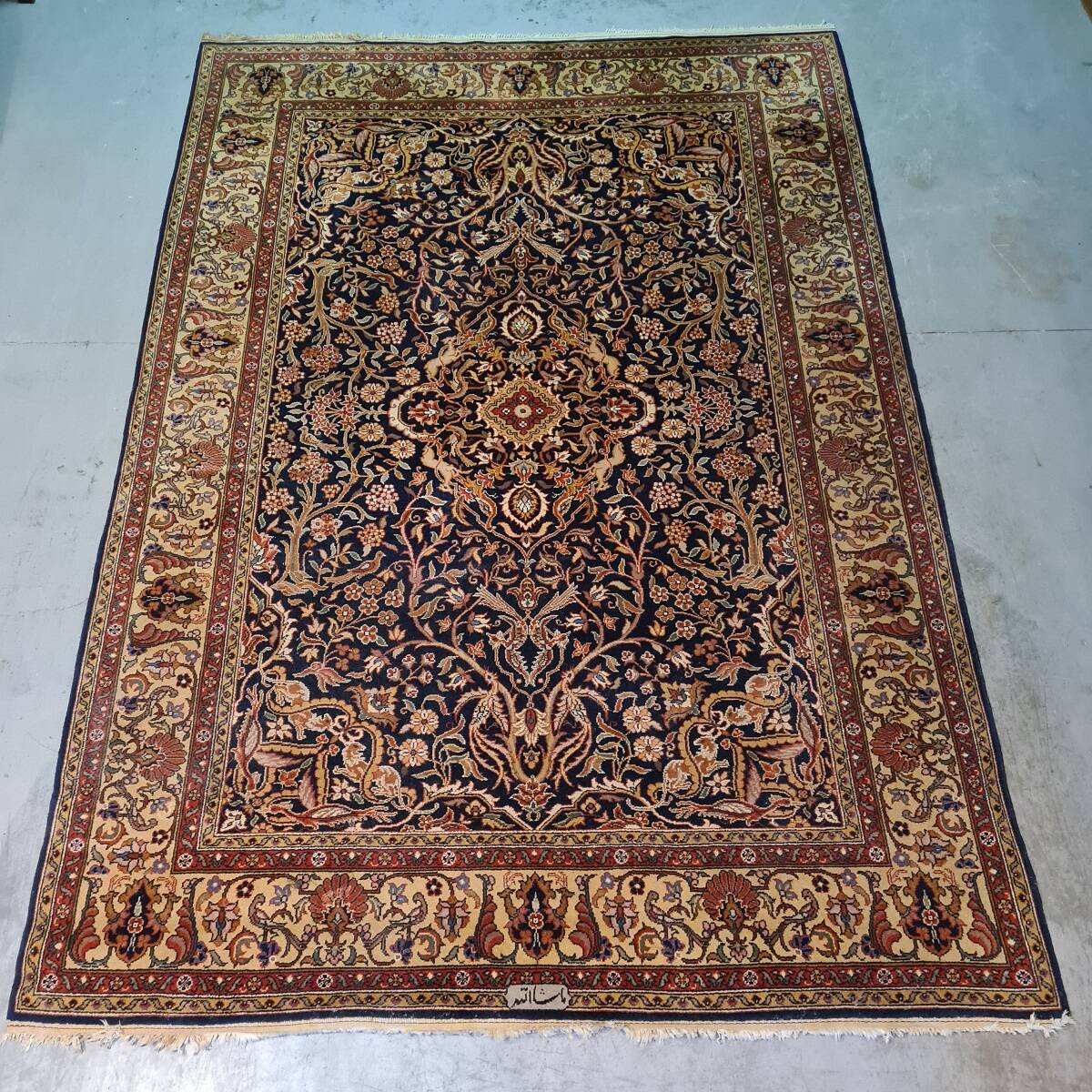 Indian Carpet With “Isfahan”/”Kechan” Design Mix From The 1980s