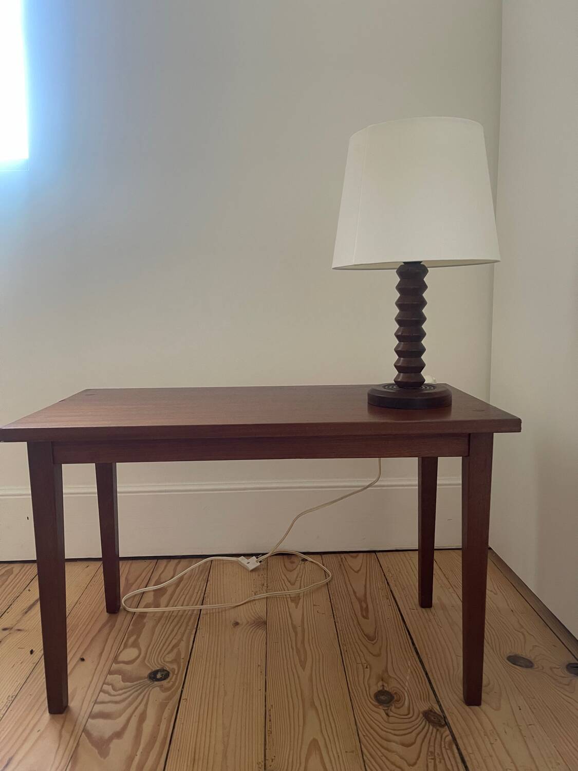 Modernist turned wooden lamp