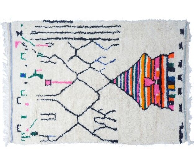 Colorful Berber carpet 263x152cm
