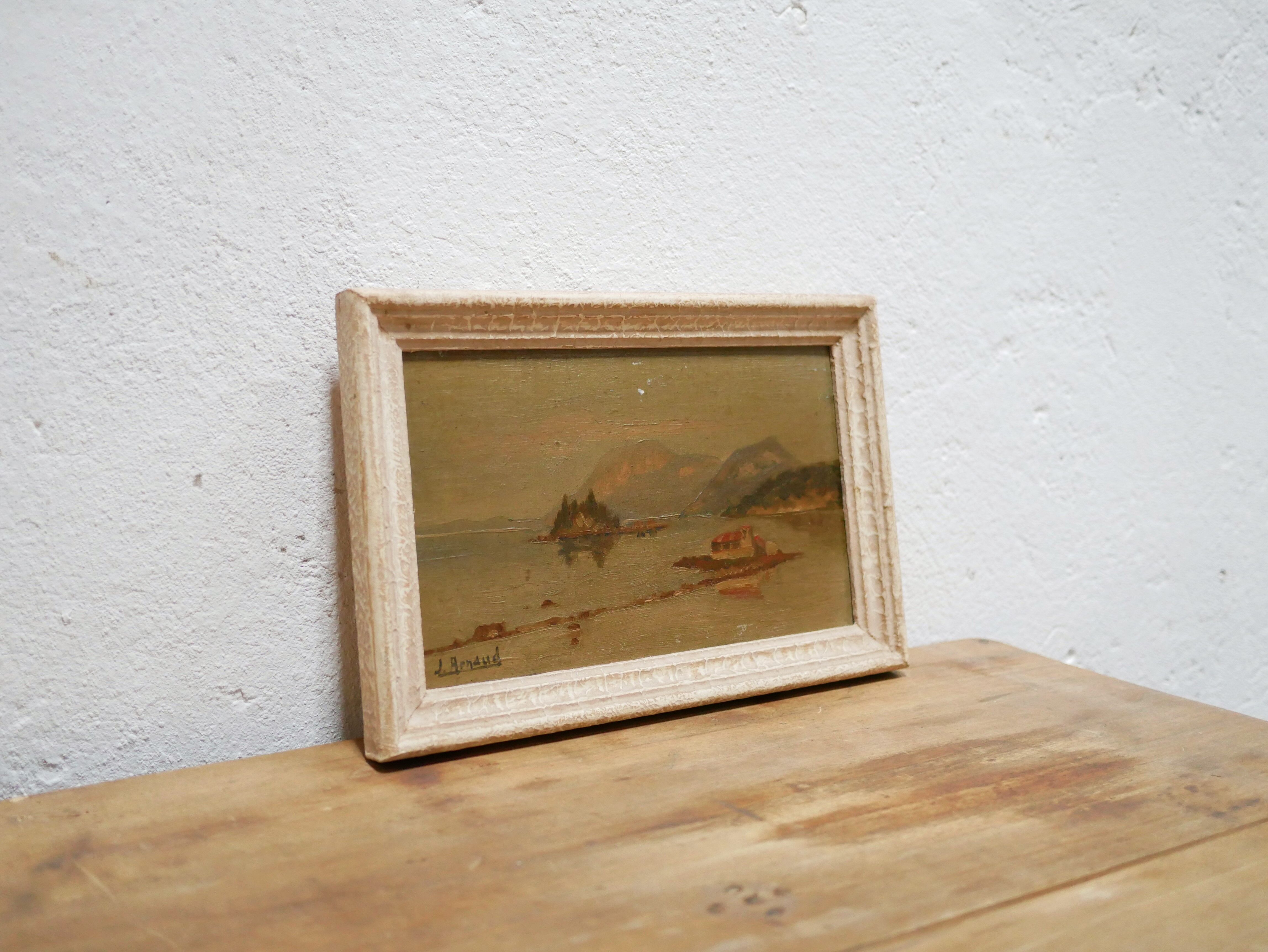 Vintage painting, oil on panel signed J. Arnaud