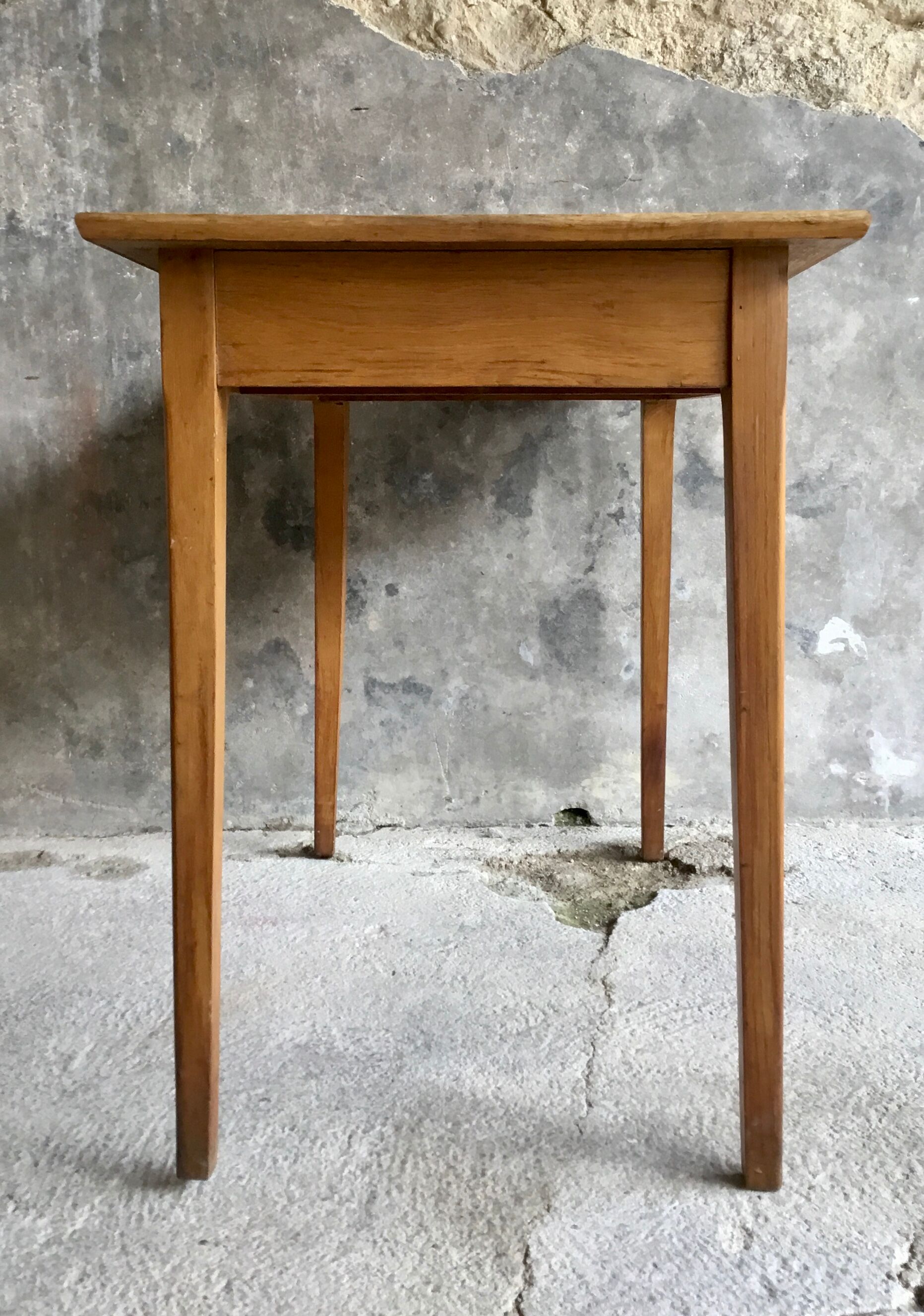 Vintage drawer table or desk in light wood 1950