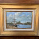 Table by Gérard Roux known as "Rouxe" – Animated marine scene, oil on canvas.