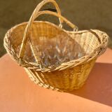 Wicker basket with double handles