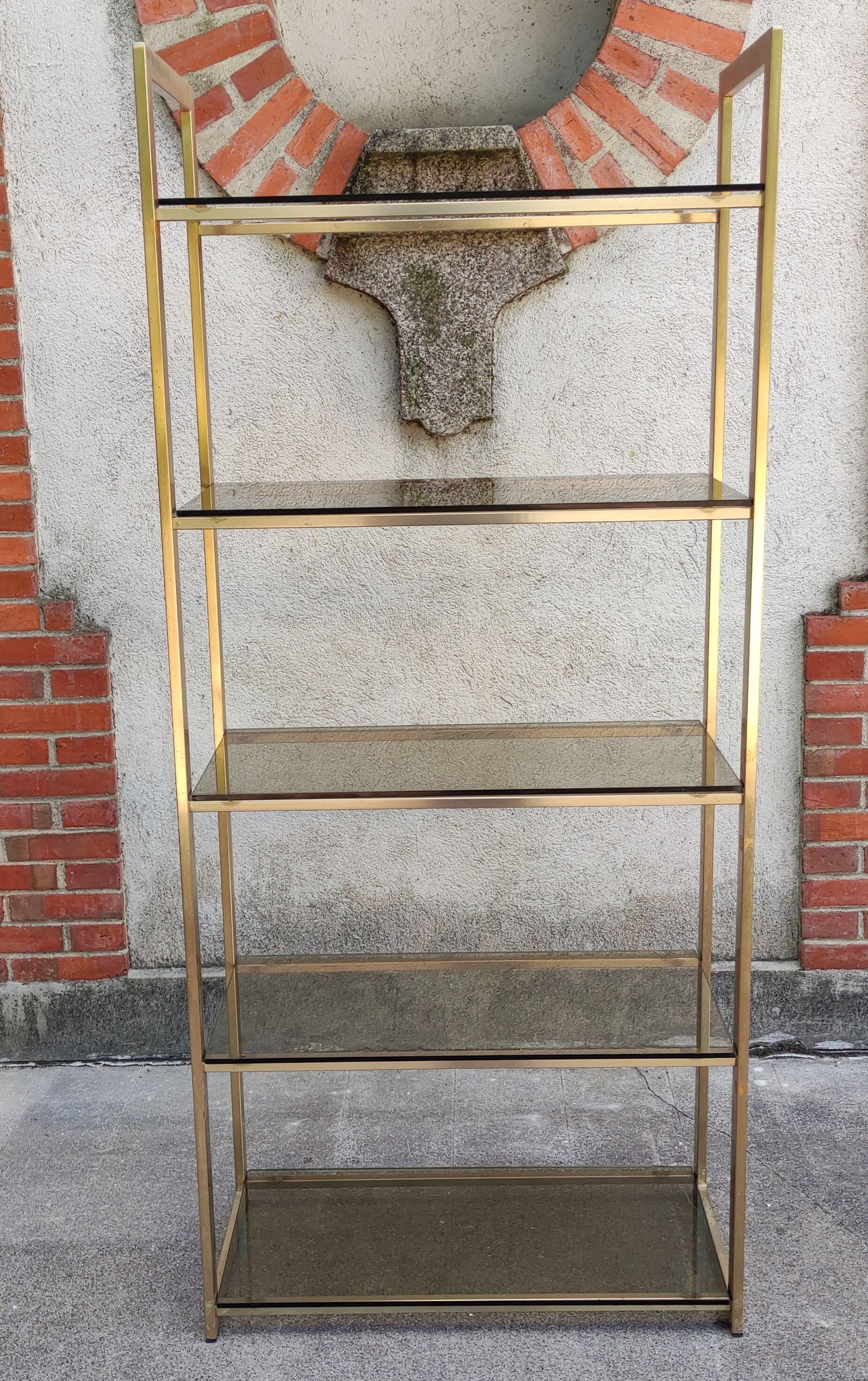 Vintage gold metal shelf