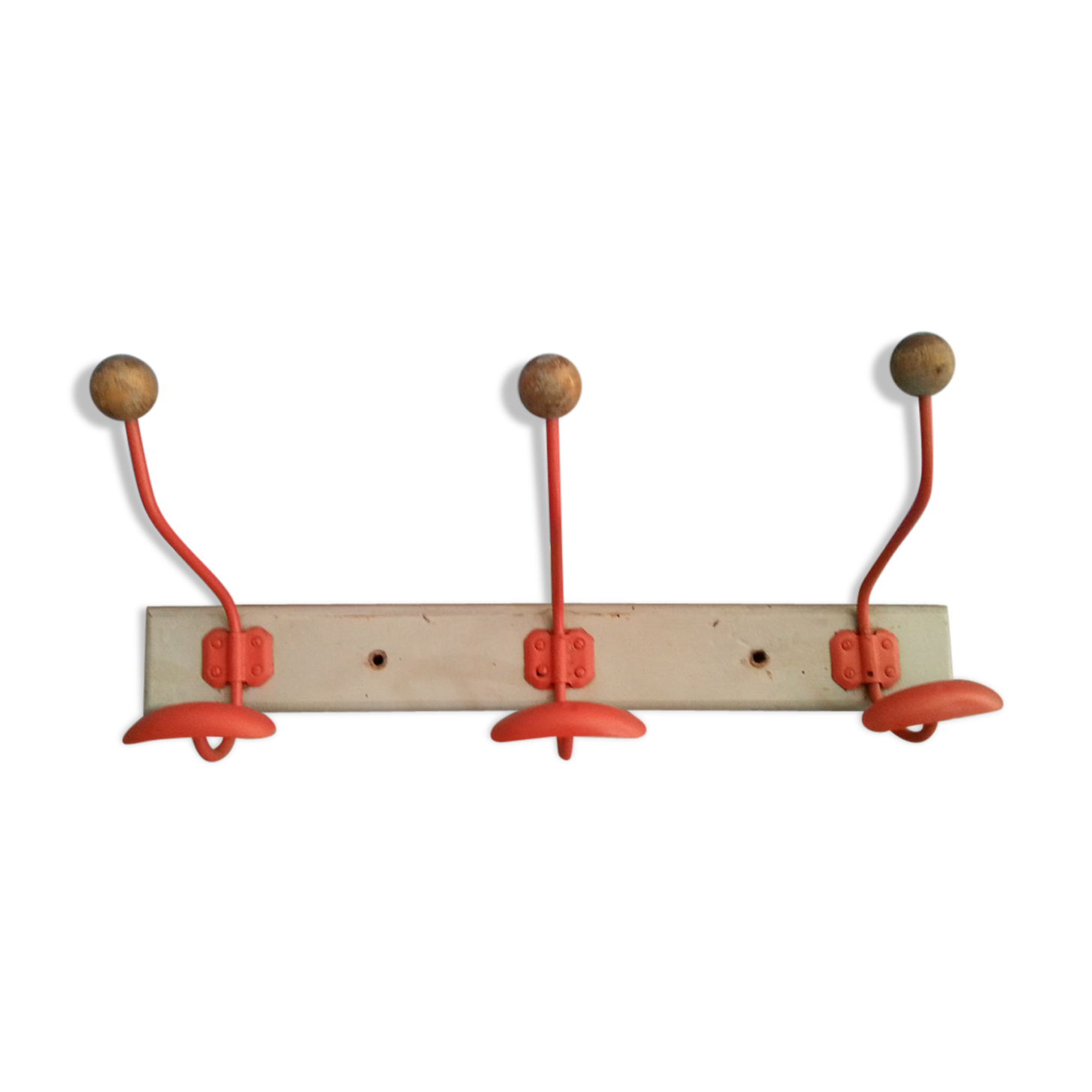 Patère vintage bois et métal