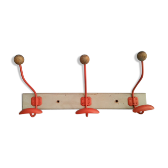 Patère vintage bois et métal