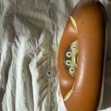 Lady phone in tawny leather