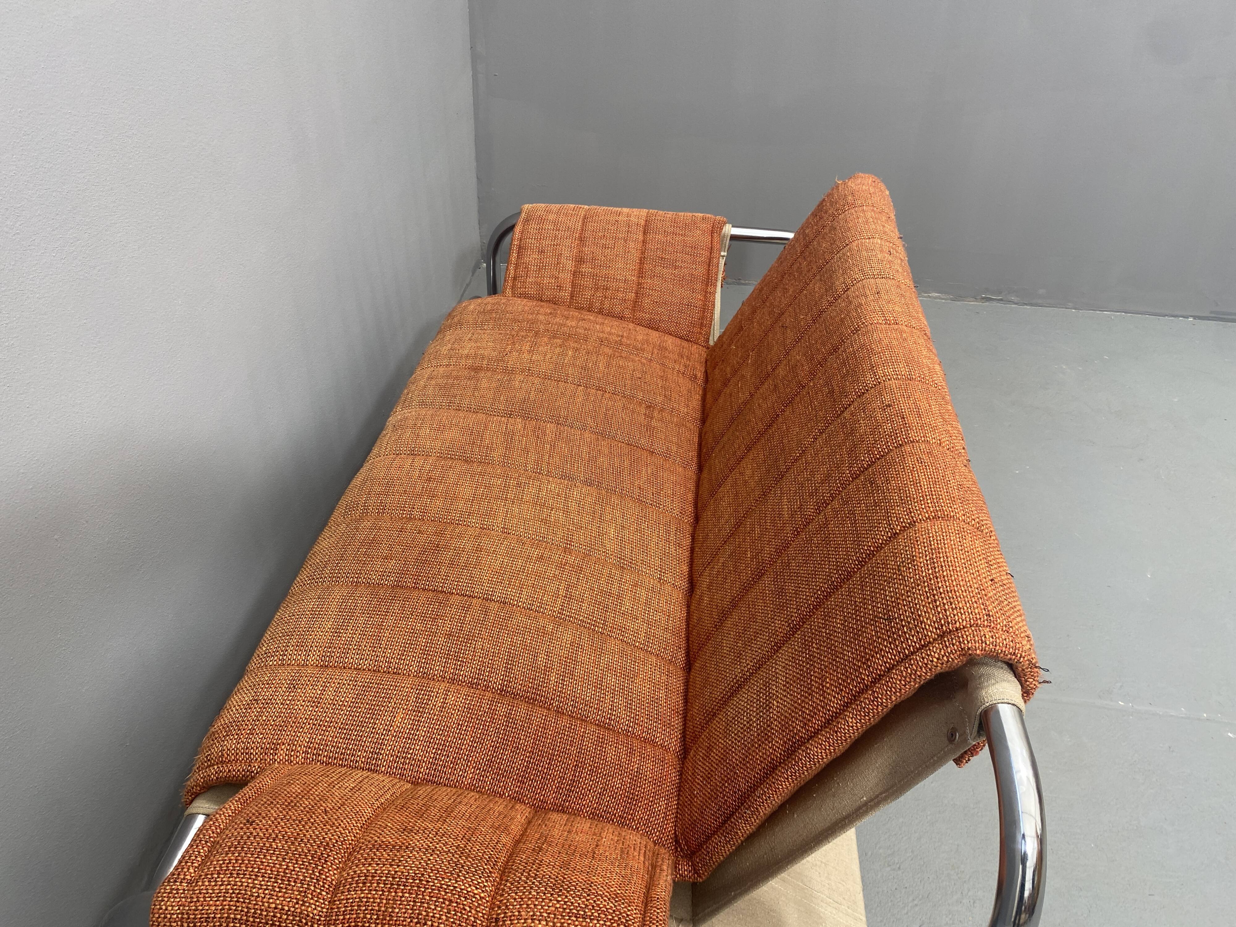 Chromed functionalist sofa by Viliam Chlebo, 1970´s, Czechoslovakia