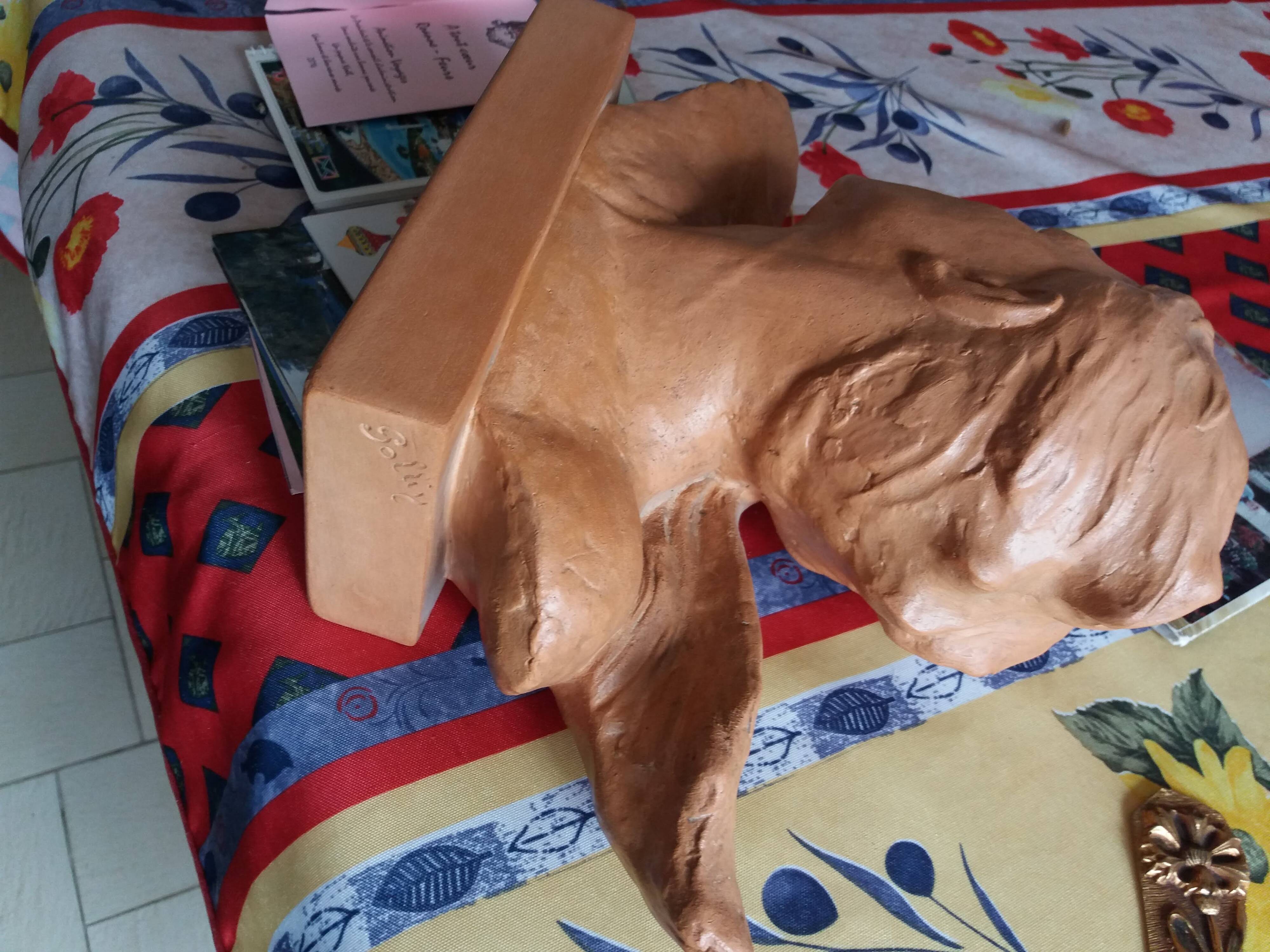 Mermoz terracotta bust R. Pollin