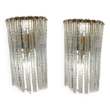 Large Murano Glass Brass Sconces