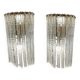 Large Murano Glass Brass Sconces