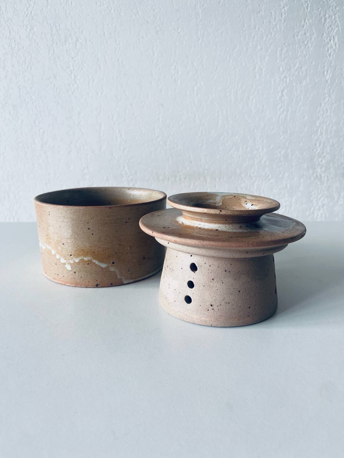 Water butter dish or Breton stoneware butter dish