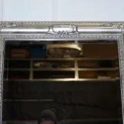 Bevelled Sculpted Silver Rectangular Mirror