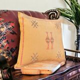 Oreiller en soie de cactus, coussin sabra marocain