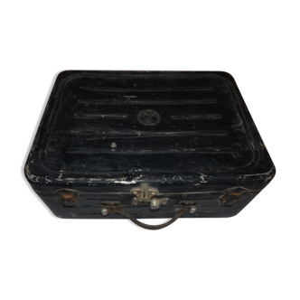 Metal black wrist Navy leather case