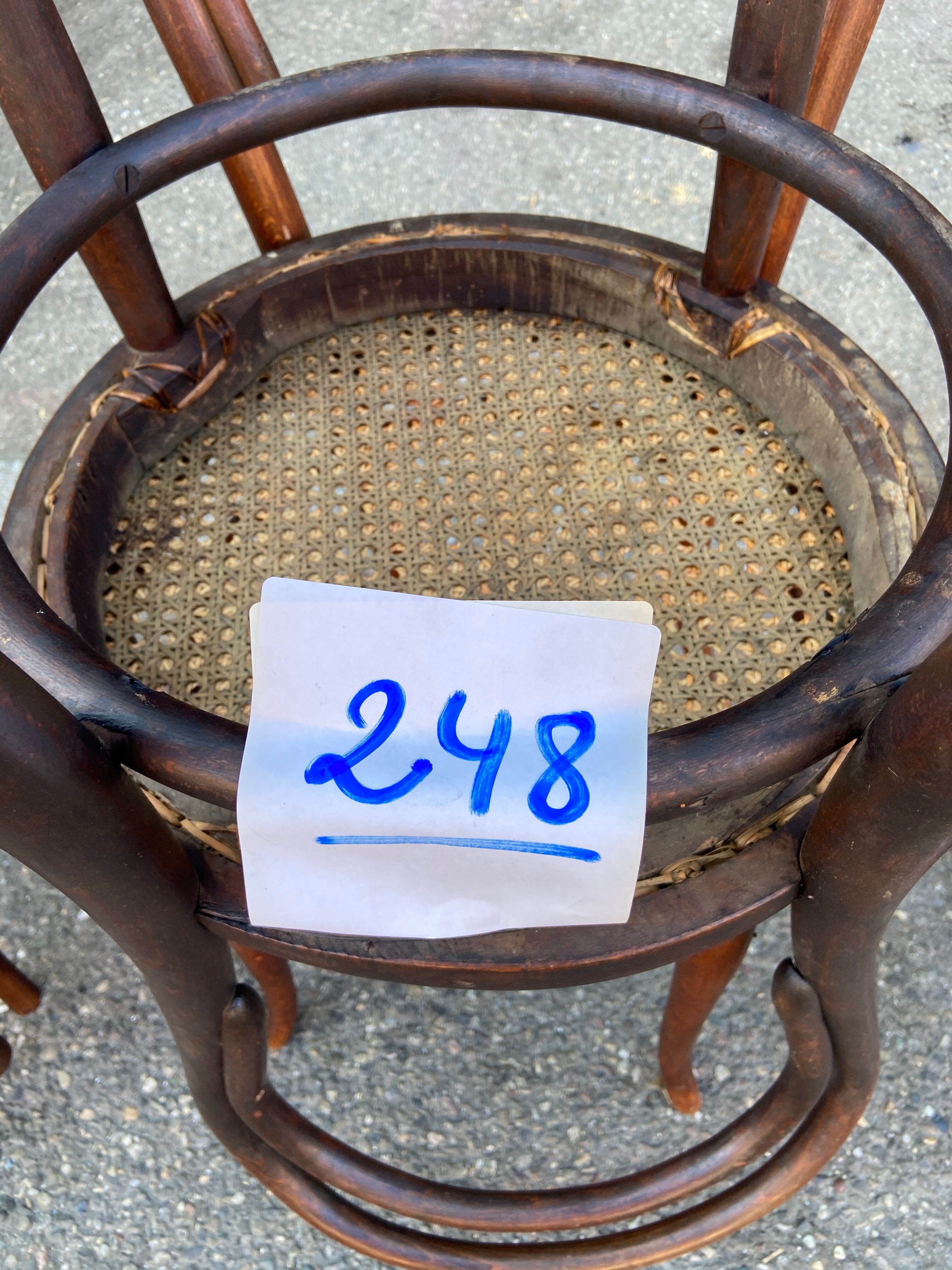 Pair of chairs bistro curved wood