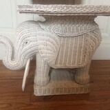 Vintage elephant wicker table 70