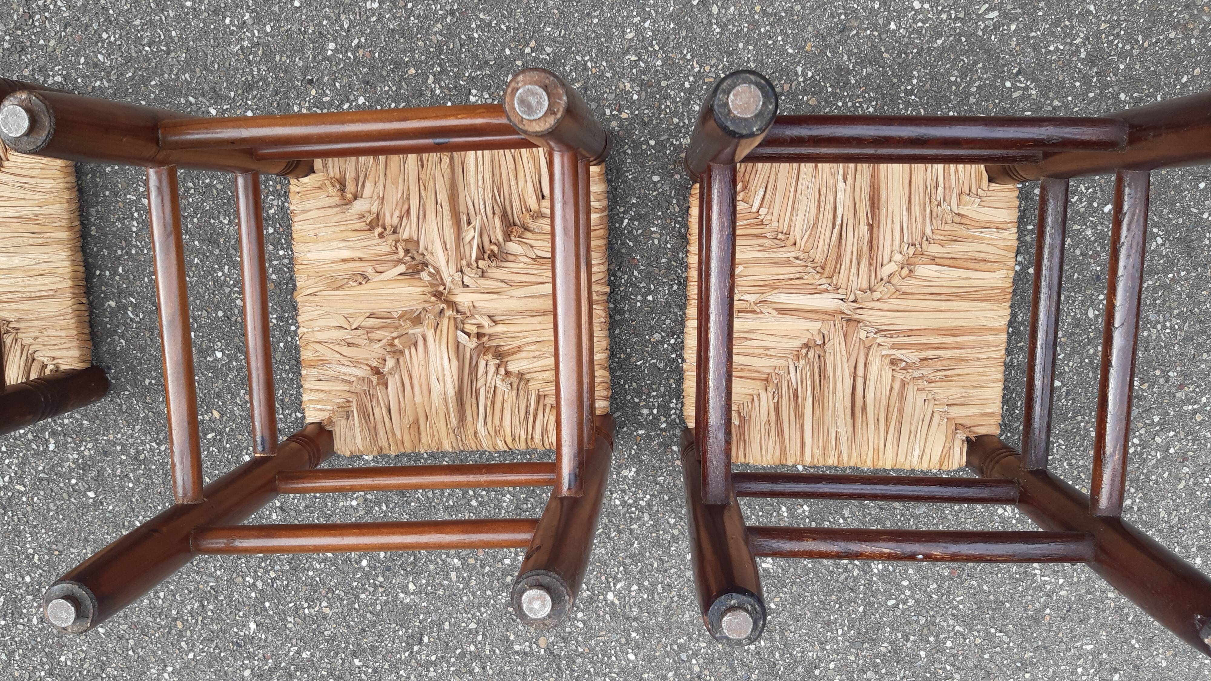 Set of 6 straw stools