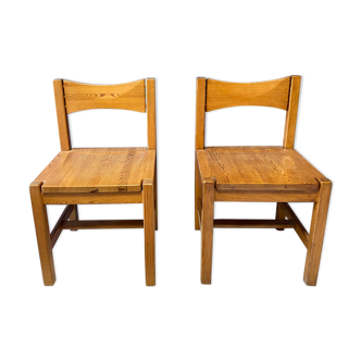 Set of solid wood chairs