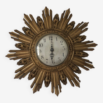 Horloge soleil en bois doré 1930