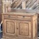 Buffet ancien en chêne massif brut 2 tiroirs - esprit campagne chic