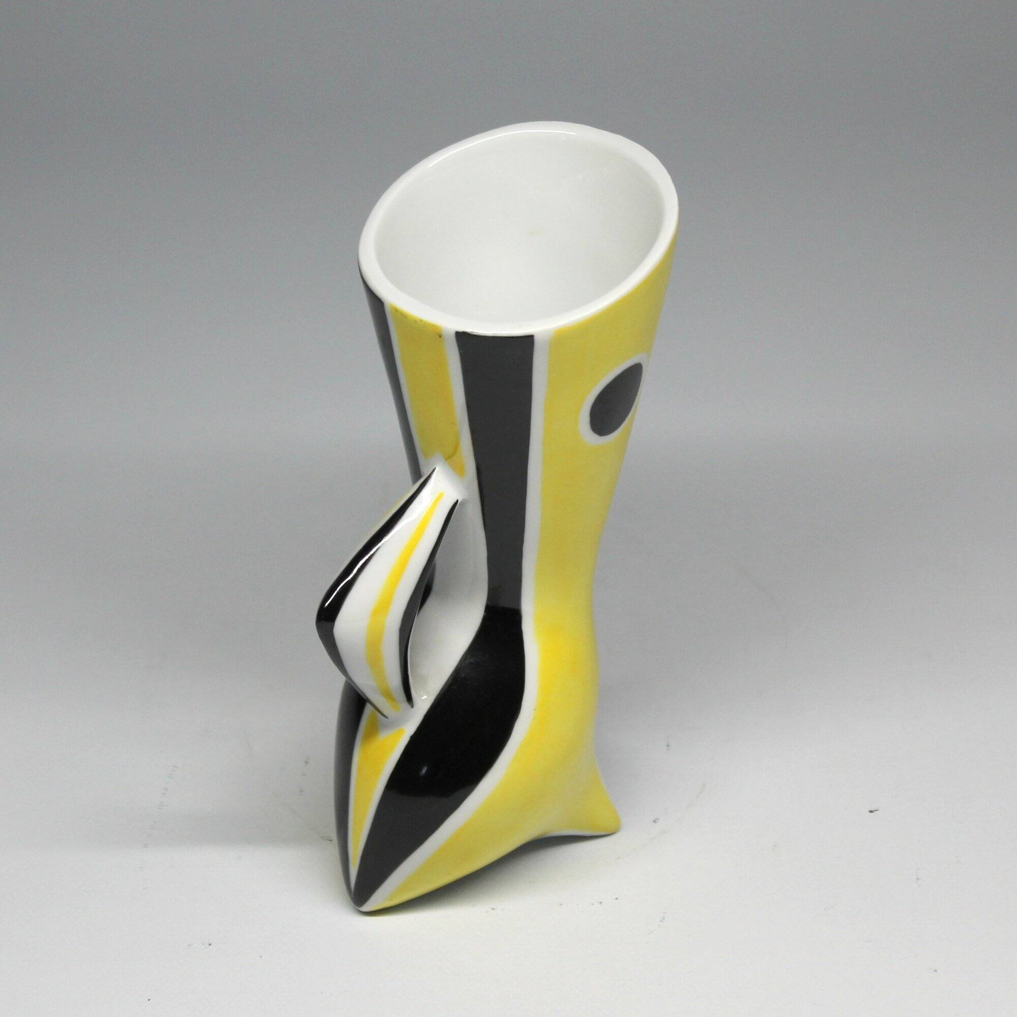 Vintage Vase • B&W “Wasp” Series • János Török • Zsolnay • 1950