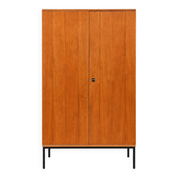 Vintage 2-door wardrobe – wooden wardrobe with hanging and shelving sections