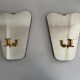 Pair of brass wall lights with mirrors, mid-20th century, Italy, 1960.