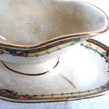Ancien plat /légumier de table avec saucière, vaisselle vintage début 20e