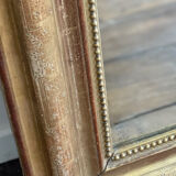 Old mirror louis Philippe gilded gold leaf pediment angels