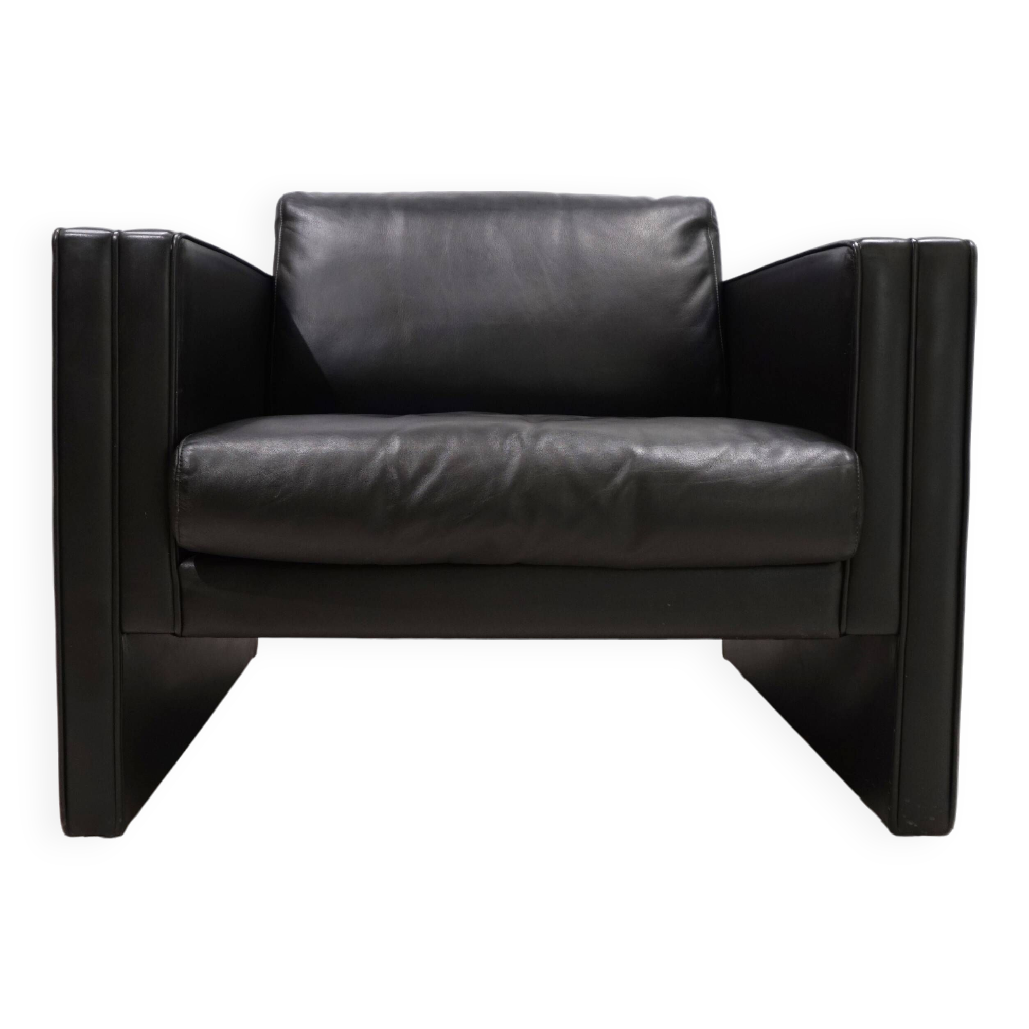 Fauteuil en cuir Knoll Studio Line par Jürgen Lange, 1970