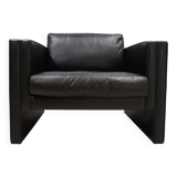 Fauteuil en cuir Knoll Studio Line par Jürgen Lange, 1970