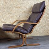 2x 60s 70s Easy Chair Leather Armchairs Westnofa Norway Mid Century