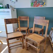 4 chaises bois tourné