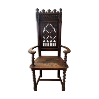 Large oak chair late 18th early 19th