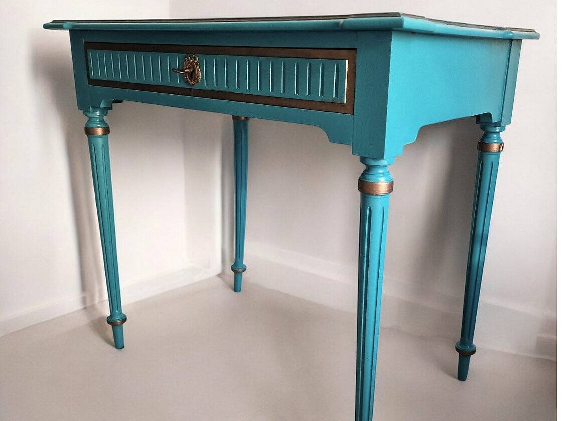 Small Louis XVI blue desk Sarcelles