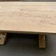 Grande table de monastère brutaliste en chêne massif 210x100cm 70s