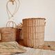 Old rattan laundry basket
