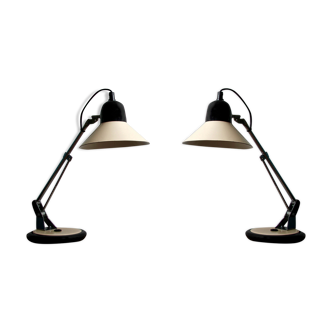 Pair of bedside or desk lamps Aluminor