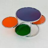 Vintage Kare Design Colorful Chrome and Glass Coffee Table