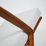 Scandinavian armchair Stefan, restored, 1960s, light grey, teak