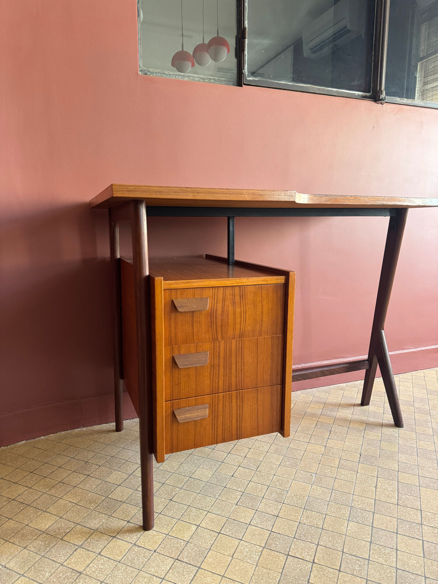Bureau vintage teck & acajou