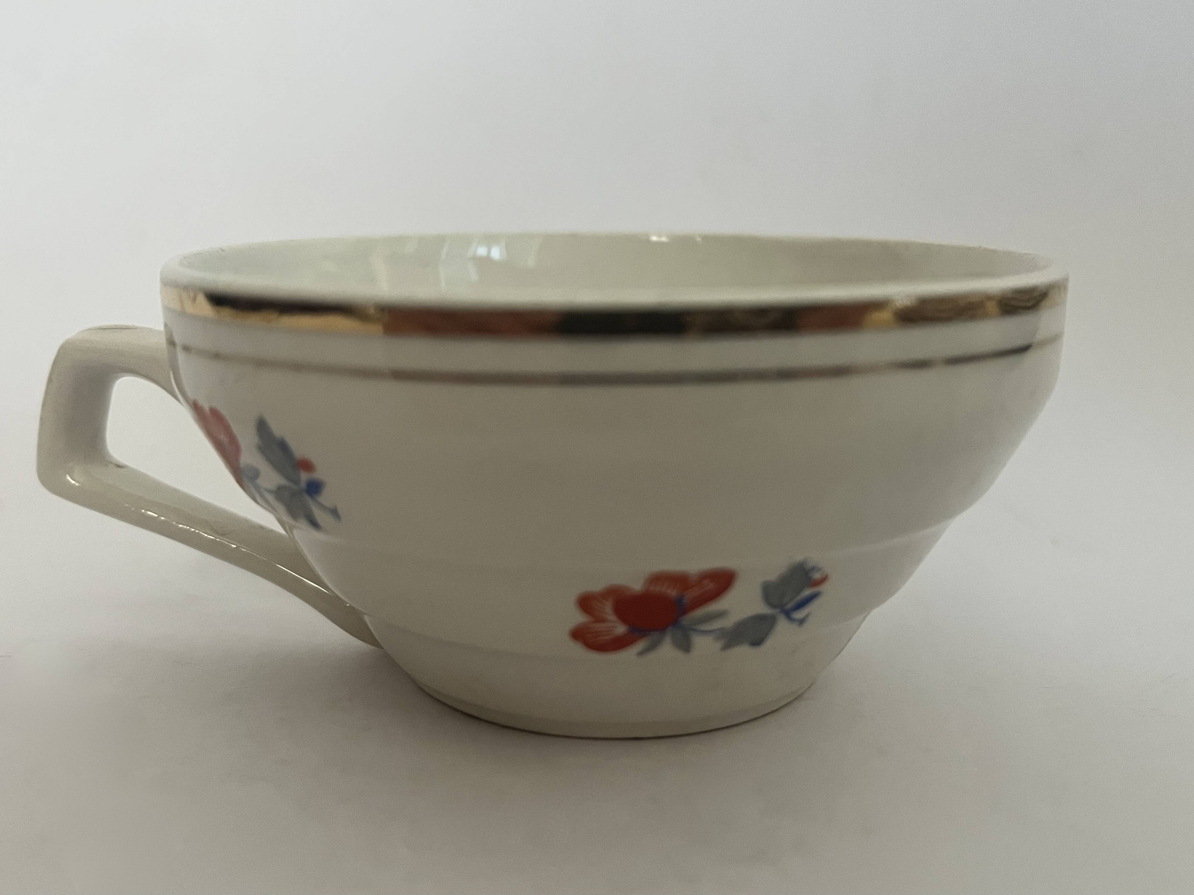 6 cups and saucers - Porcelor Babel Ceranord Saint Amand