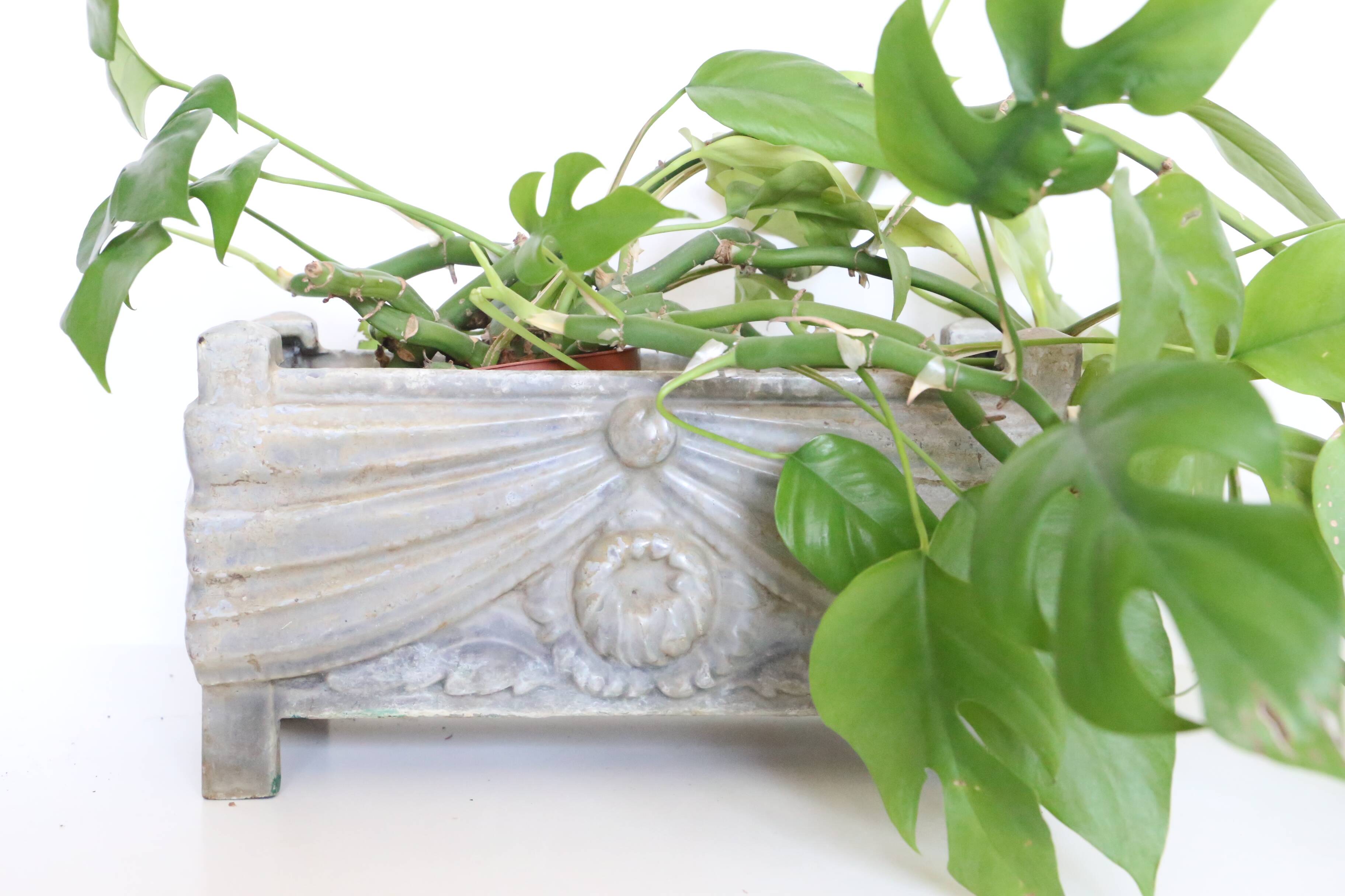 Art deco cast iron planter