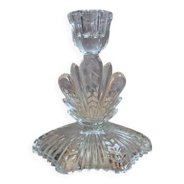Antique pressed glass candlestick – Art Deco design