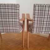 Paire de fauteuils en chêne massif, années 50