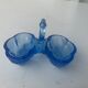 Old art deco blue glass saleron