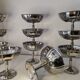 11 vintage stainless steel ice cream cups