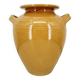 Large vintage yellow glazed terracotta jar vase